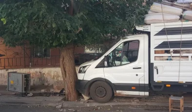 Bingöl’de freni tutmayan kamyonetin pano ve ağaca çarpması sonucu sürücü yaralandı